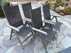 4 Kettler Tuinstoelen - grijs, Ophalen of Verzenden, Gebruikt, Aluminium, Verstelbaar