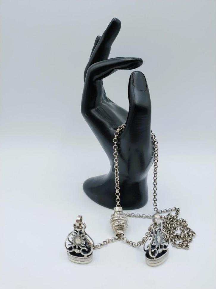 Zilveren heren chatelaine, Fa. Niekerk, Schoonhoven, 43 cm., Sieraden, Tassen en Uiterlijk, Antieke sieraden, Ketting, Zilver