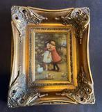 Klassiek Schilderij met Gouden Lijst - Meisjes met Gansje, Antiek en Kunst, Kunst | Schilderijen | Klassiek, Ophalen of Verzenden