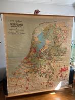 Grote wandkaart Nederland bodem gebruik 1980, Antiek en Kunst, Antiek | Schoolplaten, Ophalen, Natuur en Biologie