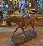 Echt brons paard met ruiter 45 cm hoog 50 cm lang top beeld, Antiek en Kunst, Antiek | Koper en Brons, Ophalen