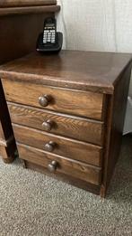 Eikenhouten Telefoonkastje met 4 Laden, Ophalen, Minder dan 50 cm, Gebruikt, Eikenhout