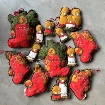 Kerstmis Hangers Stof Vintage Jaren 70 beschikbaar voor biedingen