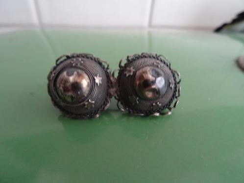 Antieke oude broche Zeeuwse knop 2x met sterren, Sieraden, Tassen en Uiterlijk, Antieke sieraden, Broche, Zilver, Ophalen