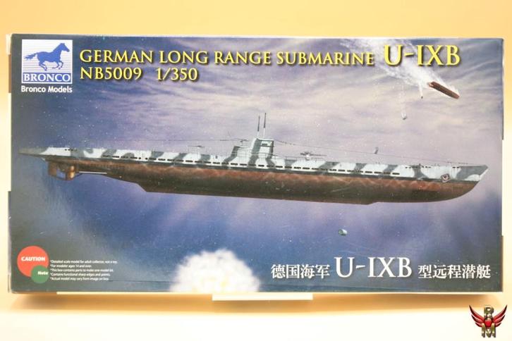 ROWASP | Bronco Models 1/350 German Submarine Type U-IXB, Hobby en Vrije tijd, Modelbouw | Boten en Schepen, Nieuw, 1:200 of kleiner