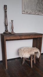 Steigerhouten sidetable/ bureautje, Huis en Inrichting, Tafels | Sidetables, Ophalen, 100 tot 150 cm, Zo goed als nieuw, 25 tot 50 cm