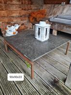 Tuin/Terras Tafel - Stenen Blad, Metalen Frame, Ophalen, Gebruikt, 50 tot 100 cm, Vierkant
