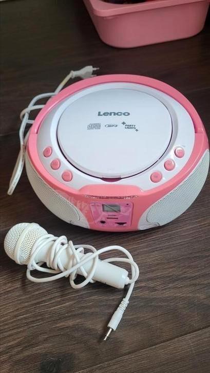 Lenco CD speler met microfoon, lichteffecten, USB en radio, Audio, Tv en Foto, Cd-spelers, Gebruikt, Overige merken, Draagbaar