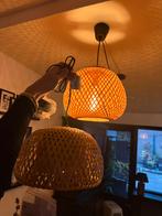 Twee rattan lampen, Huis en Inrichting, Lampen | Hanglampen, Ophalen, Zo goed als nieuw, Minder dan 50 cm