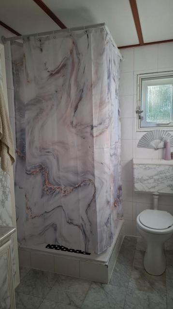 1.80 x 1.80 luxe douchegordijn marmerlook beschikbaar voor biedingen