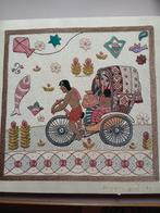 Uniek 6borduurwerk van riksja, Minder dan 50 cm, Oorspronkelijke maker, Ophalen of Verzenden, Minder dan 50 cm