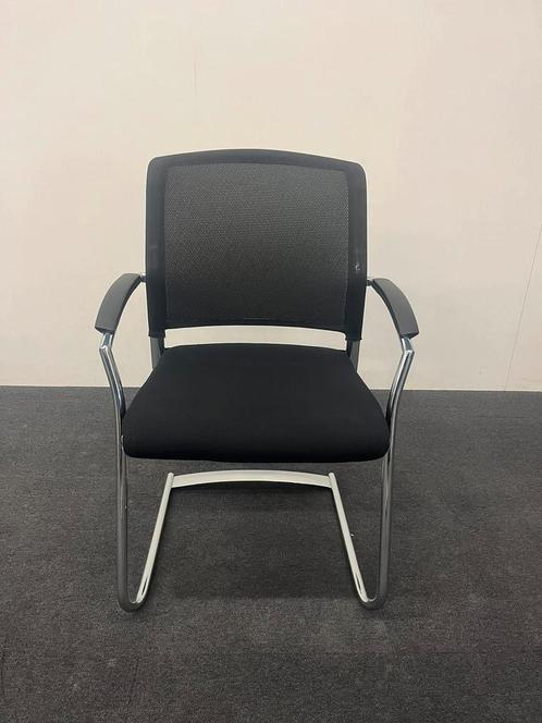Haworth vergaderstoel netweave zwart / slede chromen frame, Huis en Inrichting, Stoelen, Gebruikt, Vijf, Zes of meer stoelen, Zwart