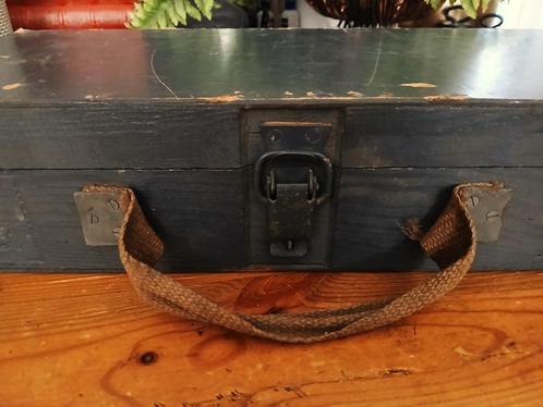 Oude houten munitie legerkist Zwitserland KMV no 351 Swiss, Verzamelen, Militaria | Algemeen, Landmacht, Kist of Geocache, Overige gebieden