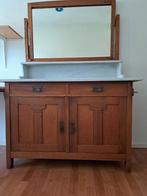 Antieke Wastafel / commode met Marmer & Spiegel, Huis en Inrichting, Antiek, Gebruikt, 100 tot 150 cm, Ophalen of Verzenden