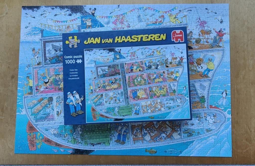 Puzzel 1000 stukjes Jan van Haasteren Cruiseschip, Ophalen of Verzenden, 500 t/m 1500 stukjes, Zo goed als nieuw, Legpuzzel