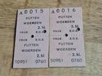 NS treinkaartjes Putten Woerden 1972, Verzamelen, Ophalen of Verzenden, Gebruikt, Trein, Overige typen