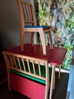 Geuther houten set klepbank, stoeltje en tafel, Kinderen en Baby's, Ophalen, Gebruikt, Tafel(s) en Stoel(en)