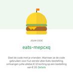 UBER EATS €10,- korting op je eerste bestelling!