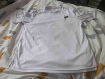 Nieuw wit/zwart sport shirtje korte mouwtjes Lotto maat 164 beschikbaar voor biedingen