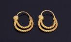 Creolen antiek set 14k gouden dames oorbellen vintage, Ophalen of Verzenden, Goud, Oorbellen, Met edelsteen