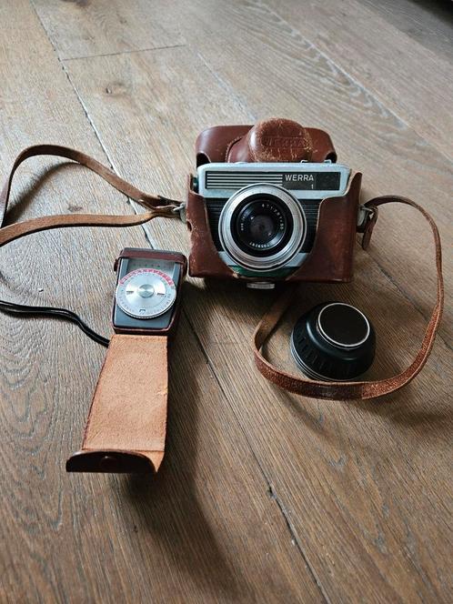 Oude camera met losse flitser, merk Werra 1, Audio, Tv en Foto, Fotocamera's Analoog, Gebruikt, Compact, Overige Merken, Ophalen of Verzenden