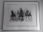 Piet Klaasse Litho 3 Jockeys te Paard genummerd en gesigneer, Antiek en Kunst, Ophalen