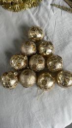 10 mooie gouden Kerstballen, Ophalen of Verzenden, Zo goed als nieuw