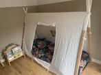 Childhome Tipi Bed 90x200 - Hout Naturel/Wit, Ophalen, 85 tot 100 cm, Zo goed als nieuw, Matras