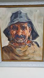 Jaap Hiddink - Visserman Portret afmeting 40 x 50cm, Antiek en Kunst, Ophalen of Verzenden