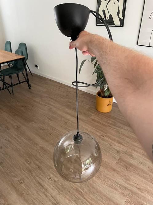 Ikea Jacob Glazen Hanglamp incl design led lamp, Huis en Inrichting, Lampen | Hanglampen, Zo goed als nieuw, Minder dan 50 cm