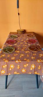 Vintage Sofy tafelkleed tafel jaren 70 oranje 160 x 155, Ophalen of Verzenden, Nieuw, Rechthoek