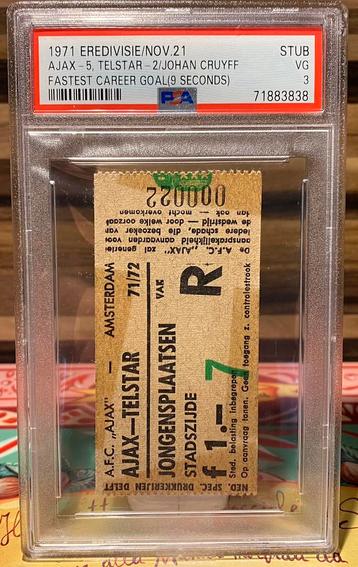 Ticket Johan Cruyff Ajax 1971 snelste goal carrière beschikbaar voor biedingen