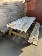 Grote picknicktafel gratis ophalen, Tuin en Terras, Ophalen, Gebruikt, Rechthoekig, Hout