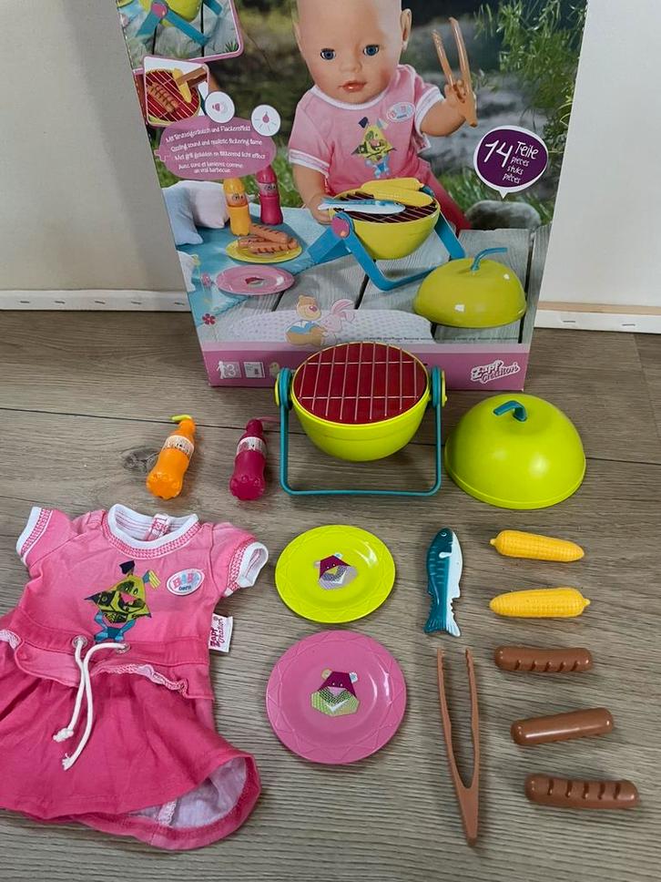Baby born barbecue set, Kinderen en Baby's, Speelgoed | Poppen, Zo goed als nieuw, Babypop, Ophalen
