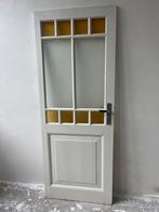 Mooie oude deur met antiek glas, Doe-het-zelf en Verbouw, Deuren en Horren, Ophalen, Gebruikt, Minder dan 80 cm, Binnendeur