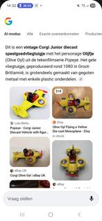 Olijfje, vliegtuig, corki,  great- Brittannië 1980, vintage, Verzamelen, Disney, Ophalen of Verzenden, Mickey Mouse, Beeldje of Figuurtje