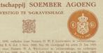 AANDEEL SOEMBER AGOENG 1925, Postzegels en Munten, Aandelen en Waardepapieren, Ophalen of Verzenden, 1920 tot 1950, Aandeel