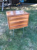 Retro vintage ladenkast met laden metalen poten, 3 of 4 laden, Ophalen, Gebruikt