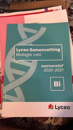 Lyceo samenvatting biologie VWO, Ophalen of Verzenden, Zo goed als nieuw, VWO, Biologie