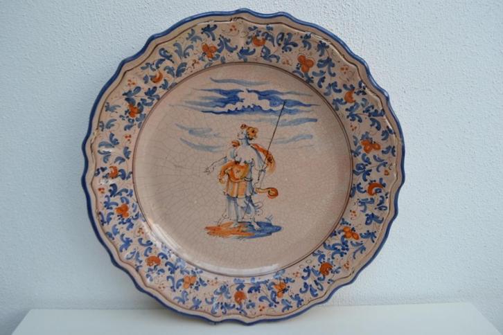 Imposant Antiek Faience wandbord sierbord, Minerva, Sicilië, Antiek en Kunst, Antiek | Wandborden en Tegels, Ophalen of Verzenden