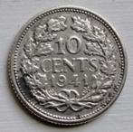 10 Cent 1941 -Zilver- Koningin Wilhelmina, Postzegels en Munten, Munten | Nederland, Zilver, Koningin Wilhelmina, 10 cent, Ophalen of Verzenden