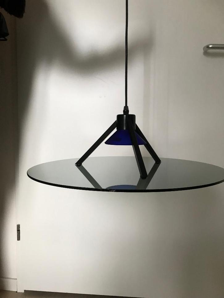 Hala Zeist Hanglamp jaren 80 Vintage, Huis en Inrichting, Lampen | Hanglampen, Gebruikt, Minder dan 50 cm, Glas, Metaal, Ophalen