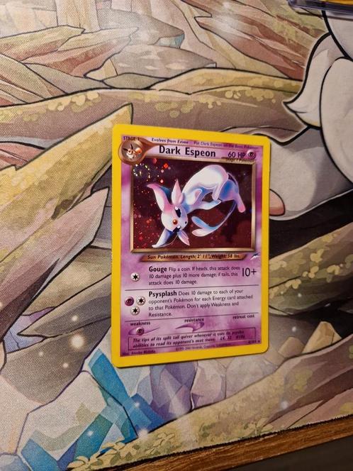 Dark Espeon Met Swirl 4/105 Neo Destiny 2000 Wotc, Hobby en Vrije tijd, Verzamelkaartspellen | Pokémon, Zo goed als nieuw, Losse kaart