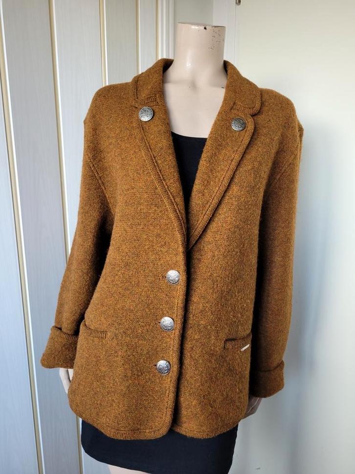 Sigi Scheider wollen vest maat 42/44 wol tirol, Kleding | Dames, Truien en Vesten, Zo goed als nieuw, Maat 42/44 (L), Bruin, Ophalen of Verzenden