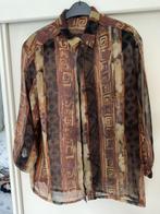 Dunne bruin beige blouse, Ophalen of Verzenden, Zo goed als nieuw, Maat 42/44 (L), Beige