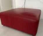 Rode lederen poef of tafel, Ophalen, Vierkant, Leer, 75 tot 100 cm