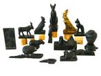 Lot van 15 Egyptische beelden van speksteen, Ophalen of Verzenden