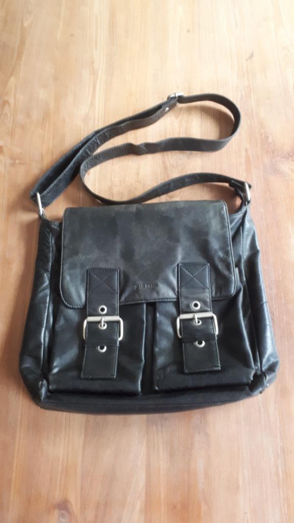 Jean Pierre: vintage leren schoudertas / werktas / schooltas, Sieraden, Tassen en Uiterlijk, Tassen | Schoudertassen, Gebruikt