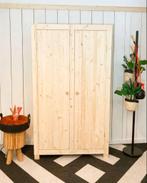 showmodel massief houten hangkast , twee deurs, Ophalen, 100 tot 150 cm, Nieuw, Met hangruimte