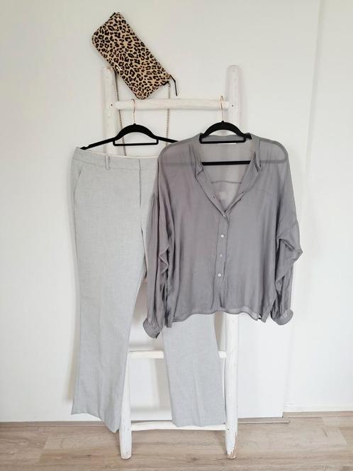 Luxueuze Set GRAUMANN blouse & pantalon NW270,-, Kleding | Dames, Blouses en Tunieken, Zo goed als nieuw, Maat 42/44 (L), Grijs